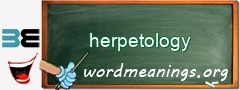 WordMeaning blackboard for herpetology